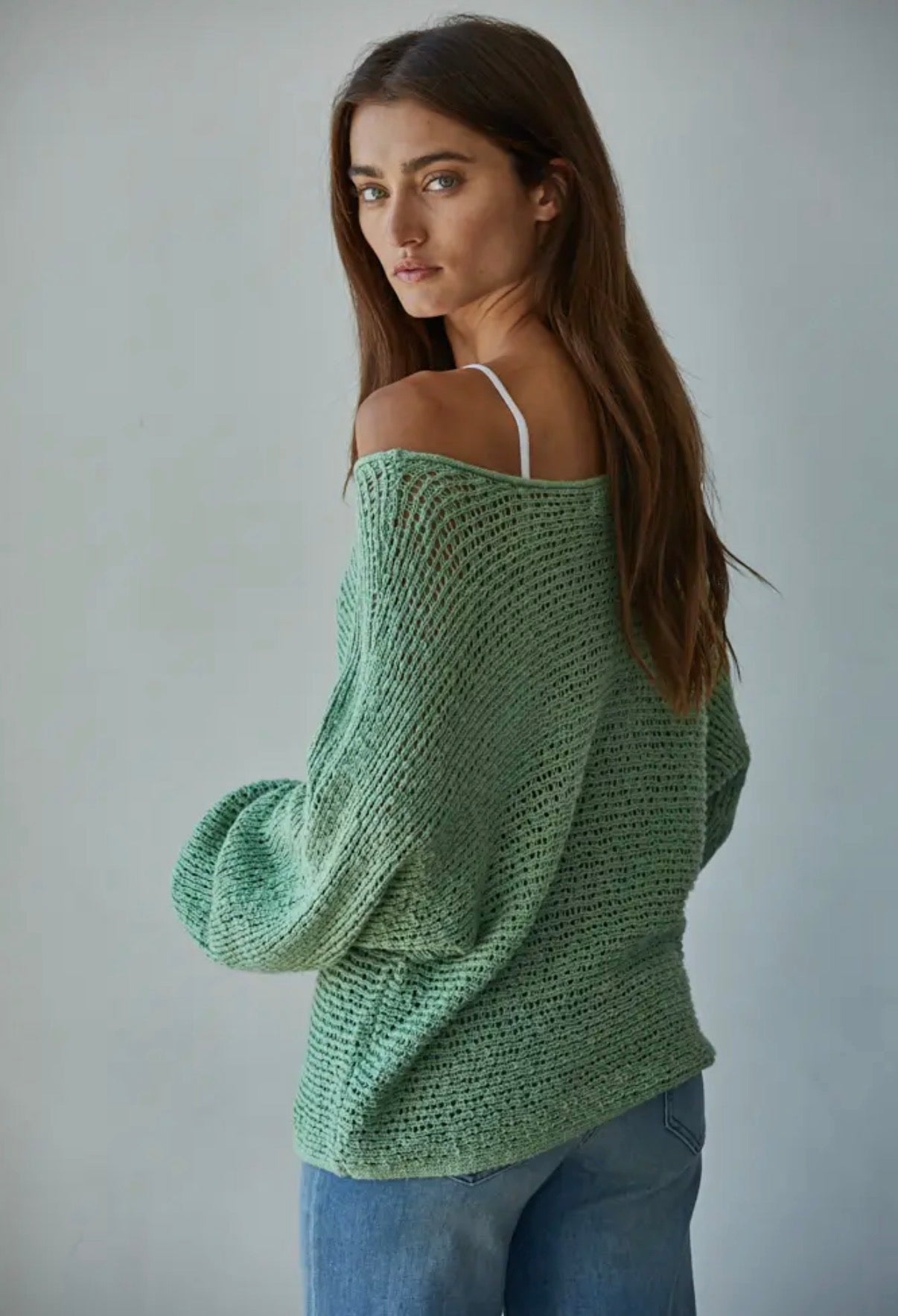 Loose Knit Jade Top