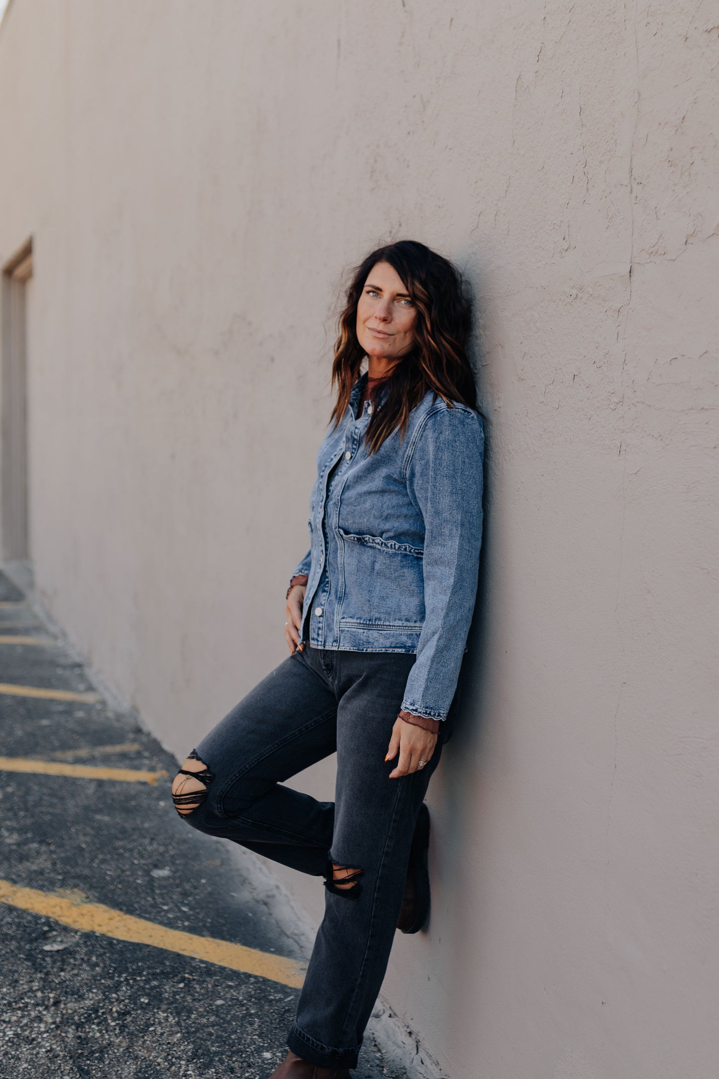 Scallop Trim Jean Jacket