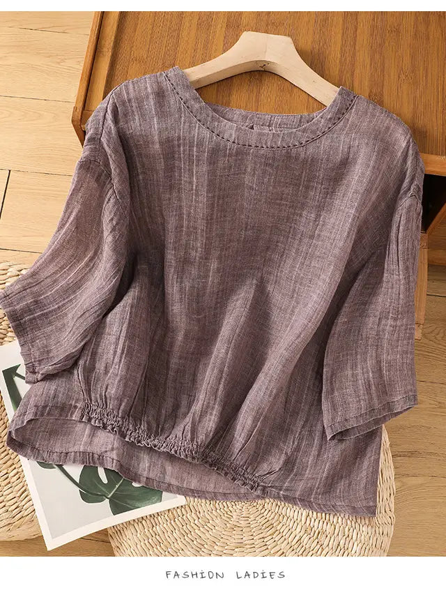 Purple Vintage Cotton Blouse