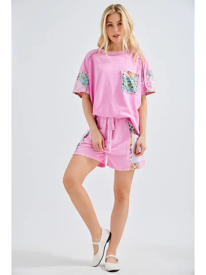 Bubblegum Pink Floral Tee
