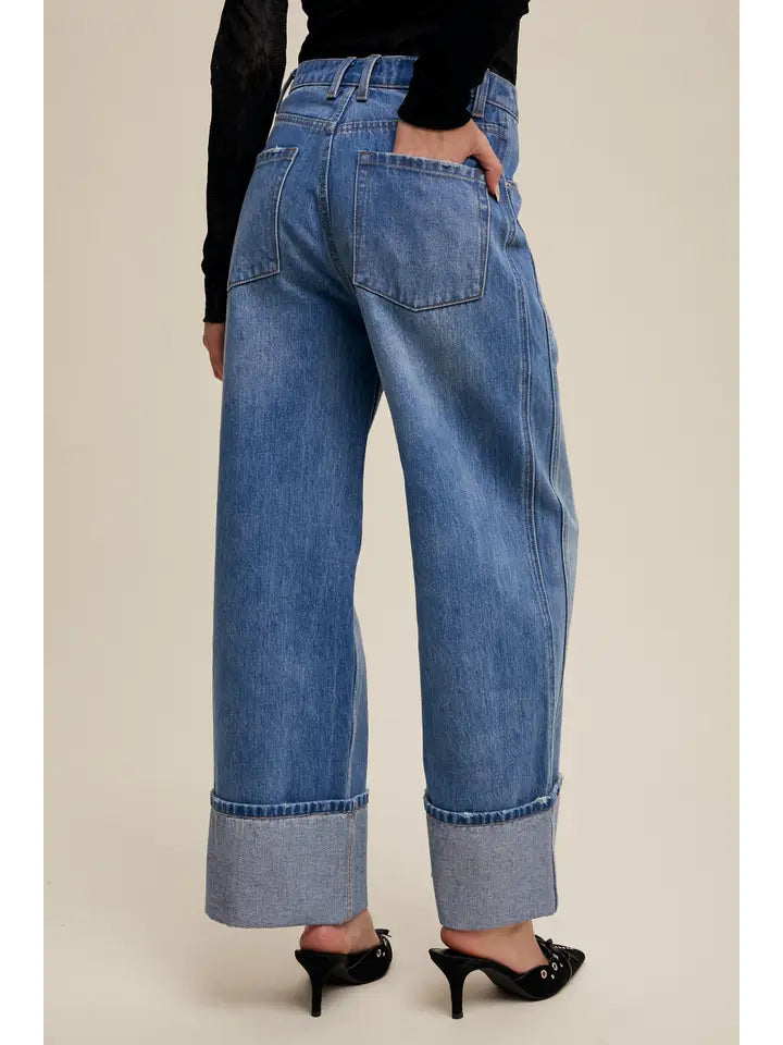 Drift Blue Denim Cuff Jeans