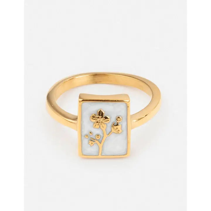 Floral Rectangle Ring