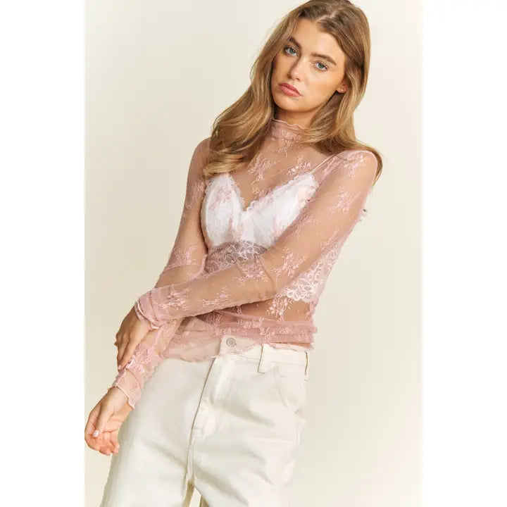 Lace Longsleeve - Pink