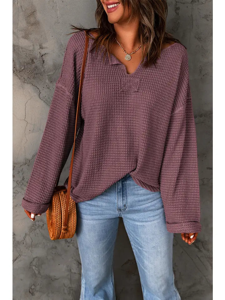 Purple Waffle Knit