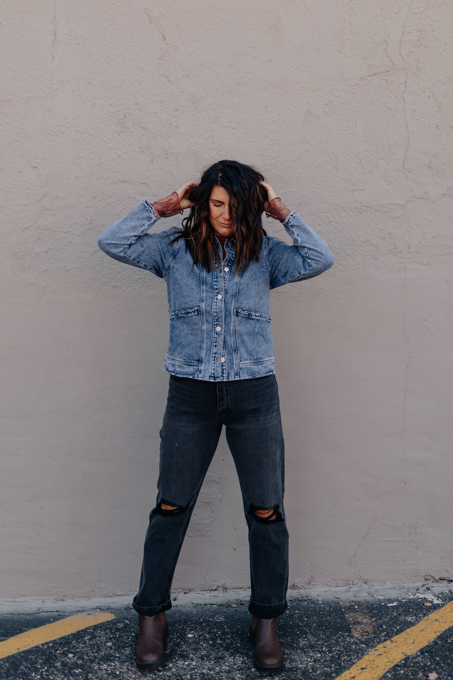 Scallop Trim Jean Jacket