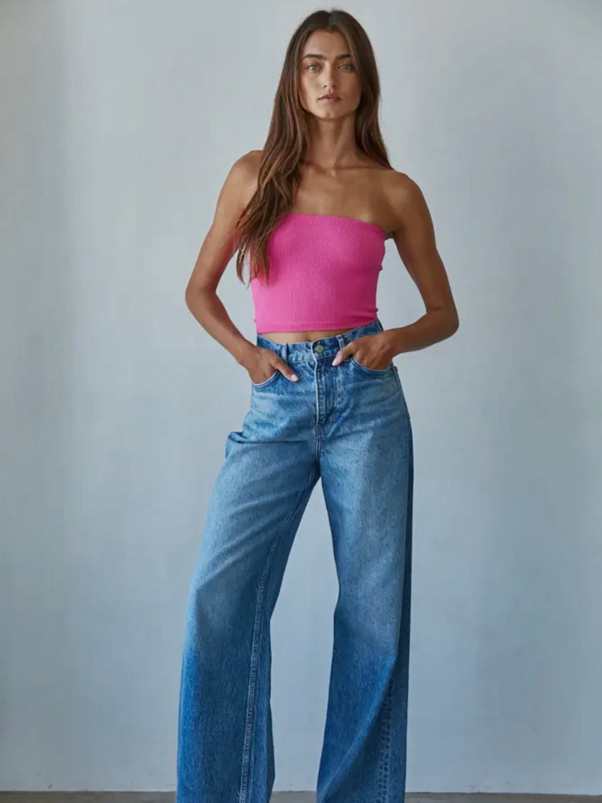 Seamless Tube Top -Fuchsia