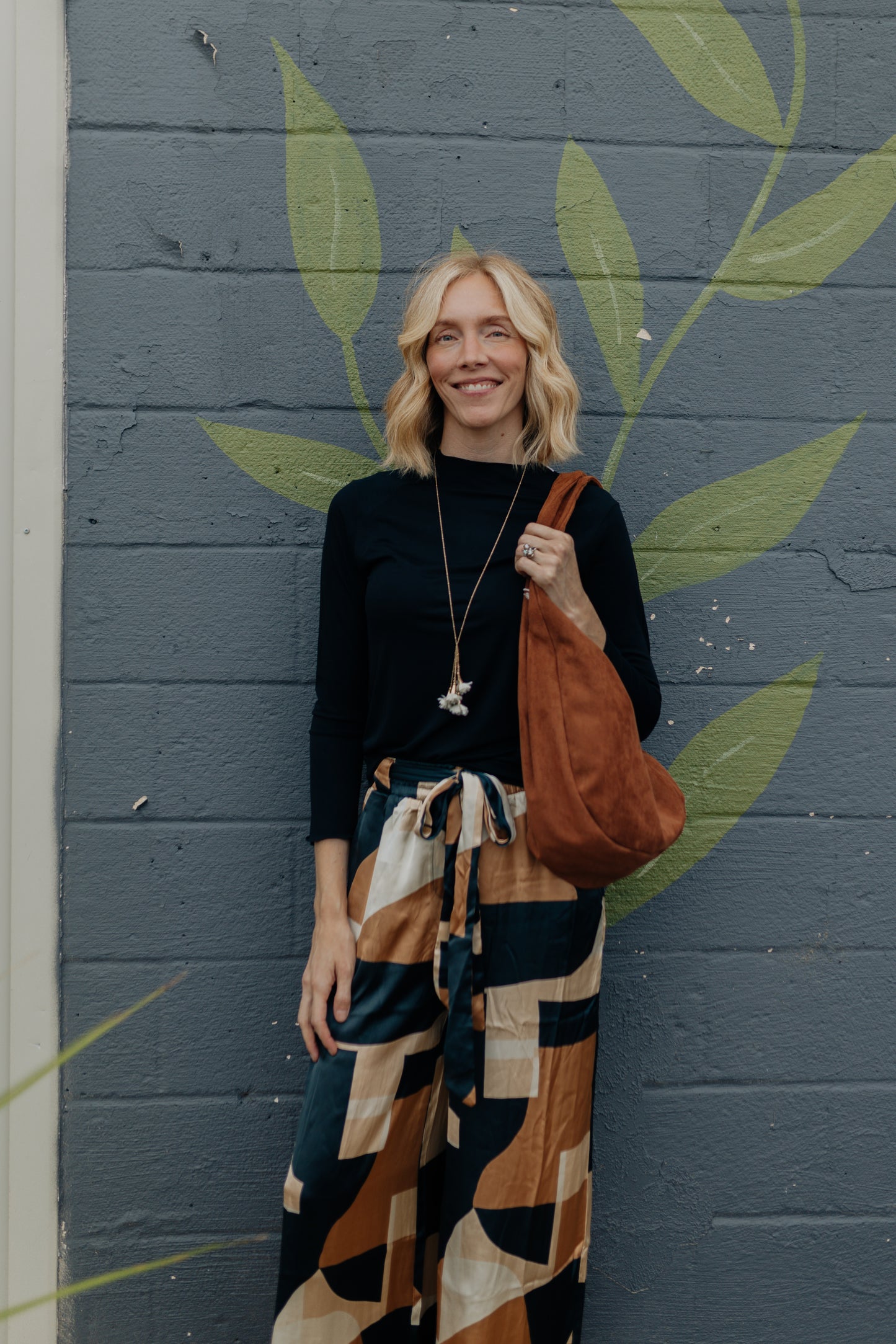 Geometric Satin Pants