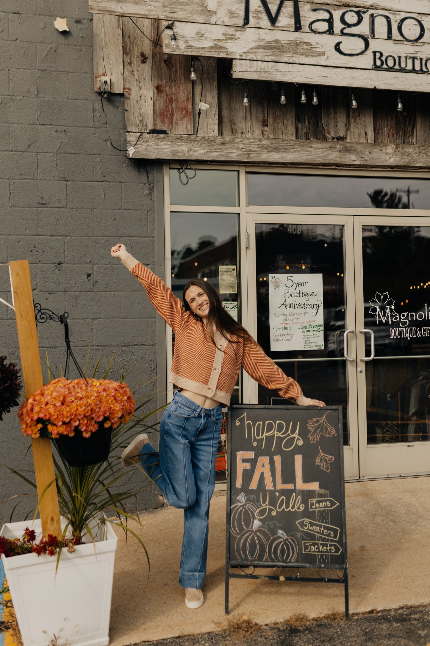 Pumpkin Chevron Cardigan