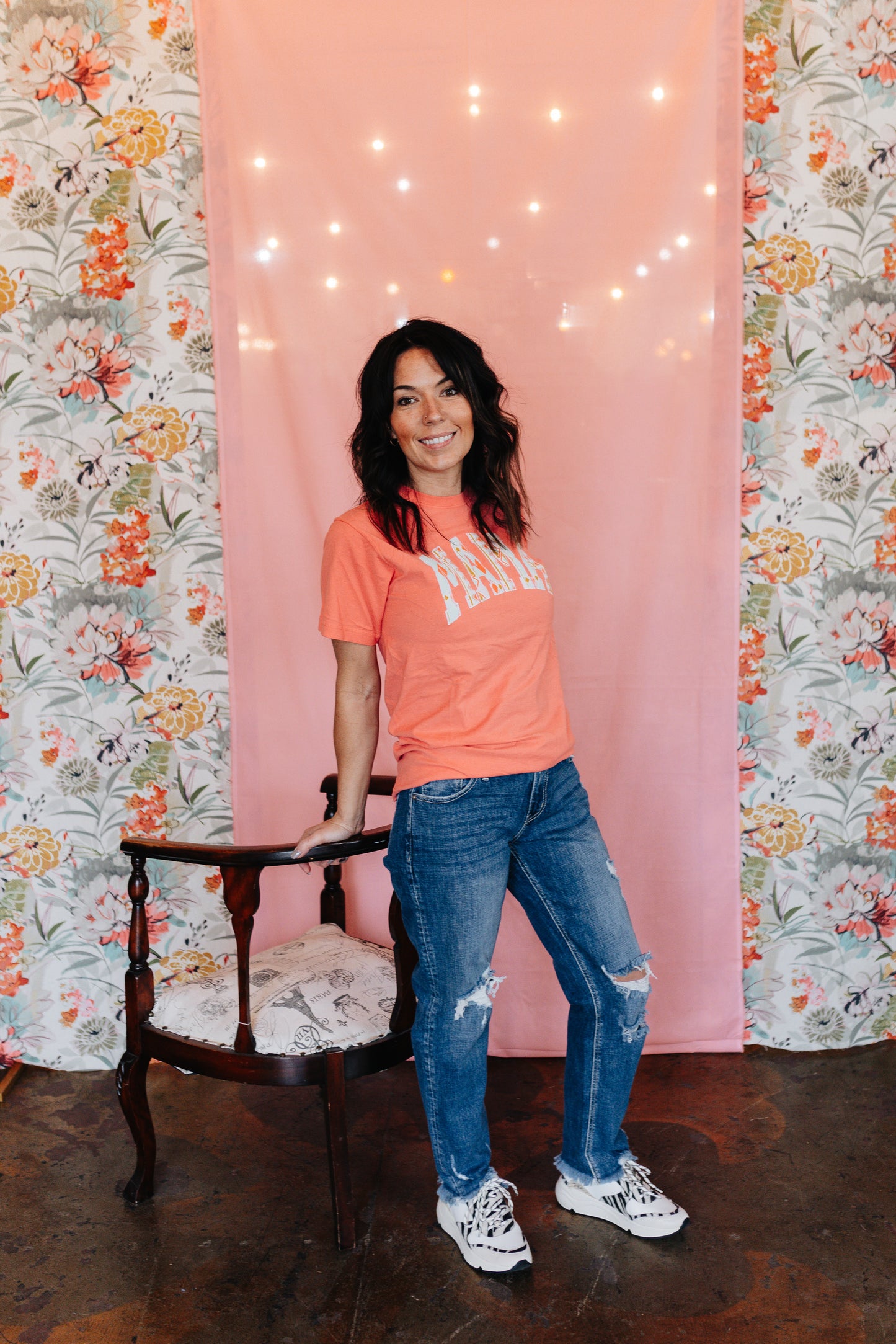 Coral Mama Aztec Tee