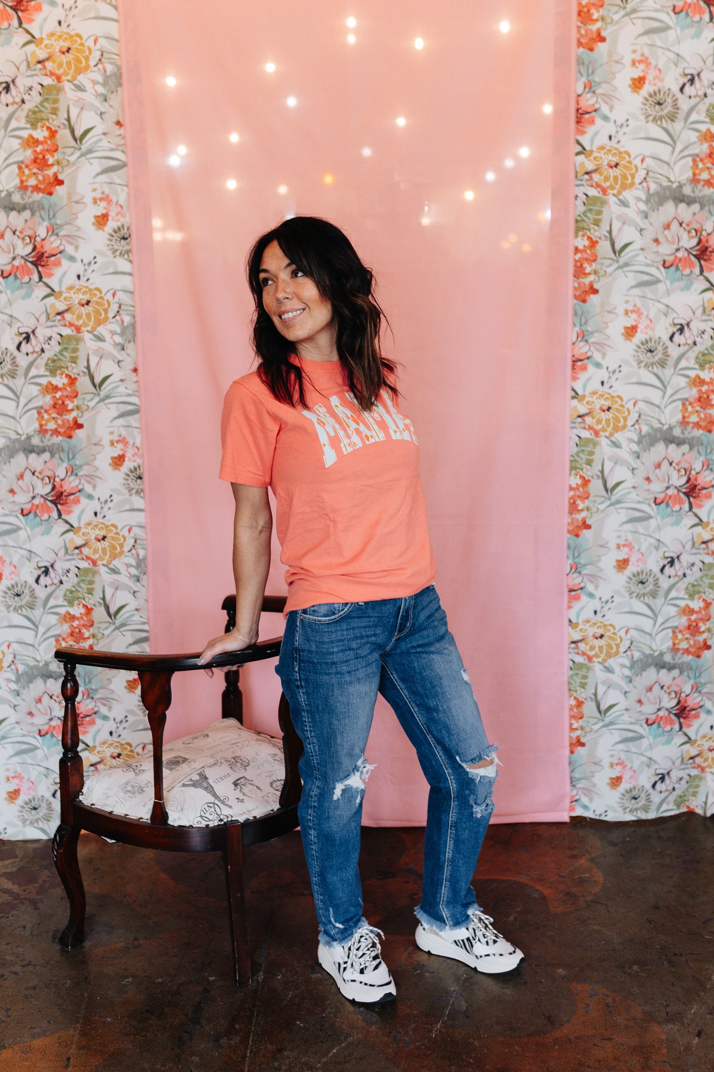 Coral Mama Aztec Tee