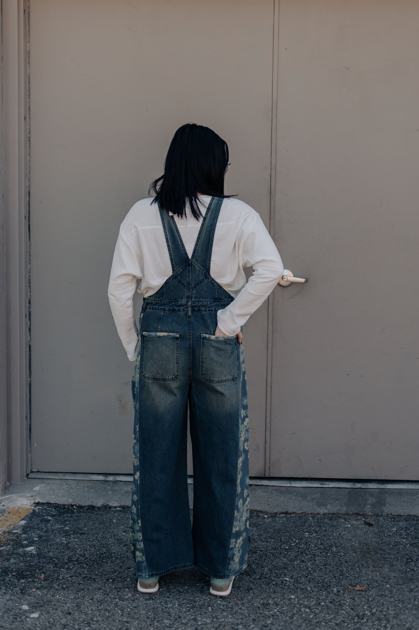 Floral Denim Overalls