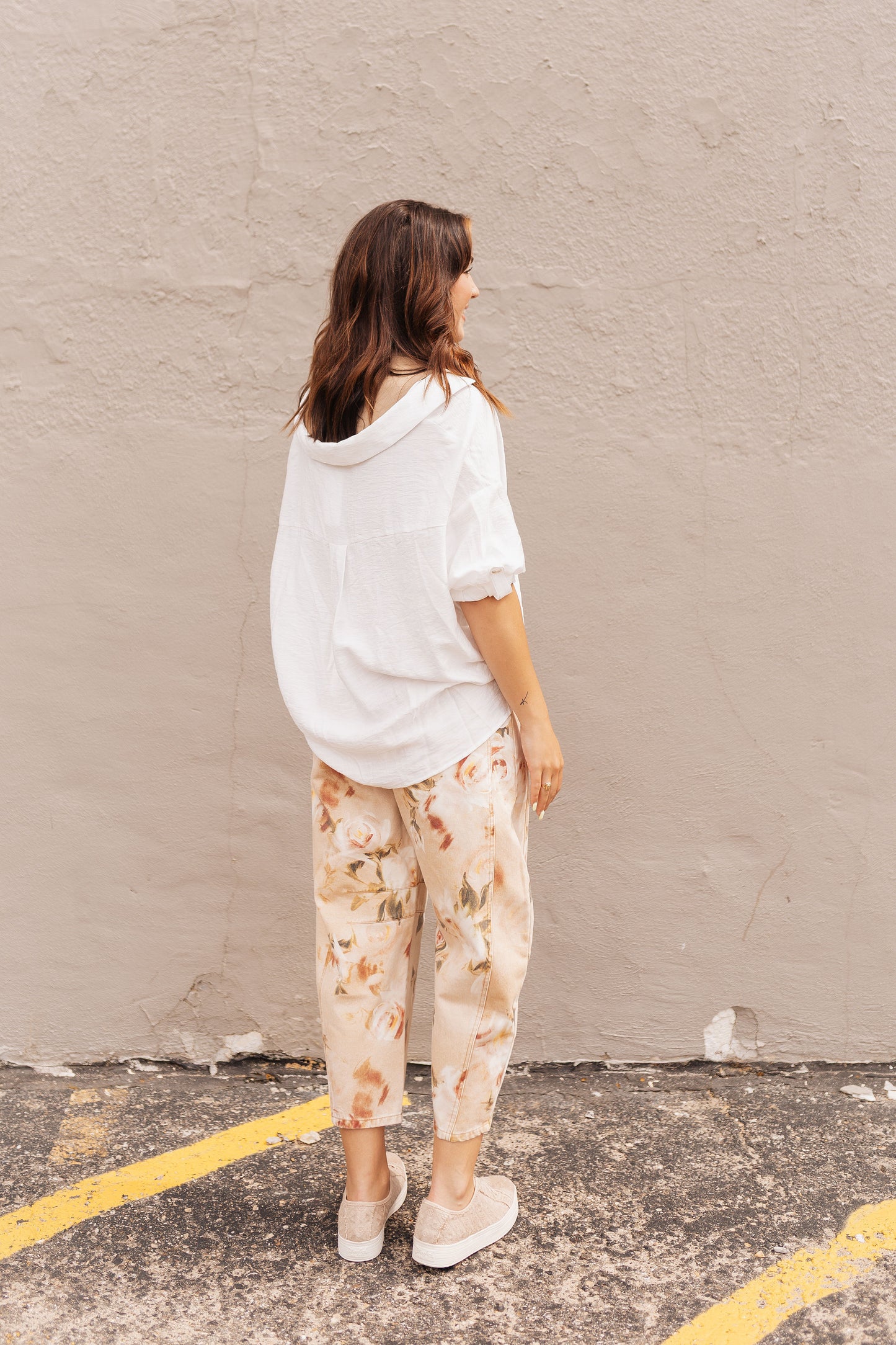 Vintage Relaxed Floral Print Barrel Pants