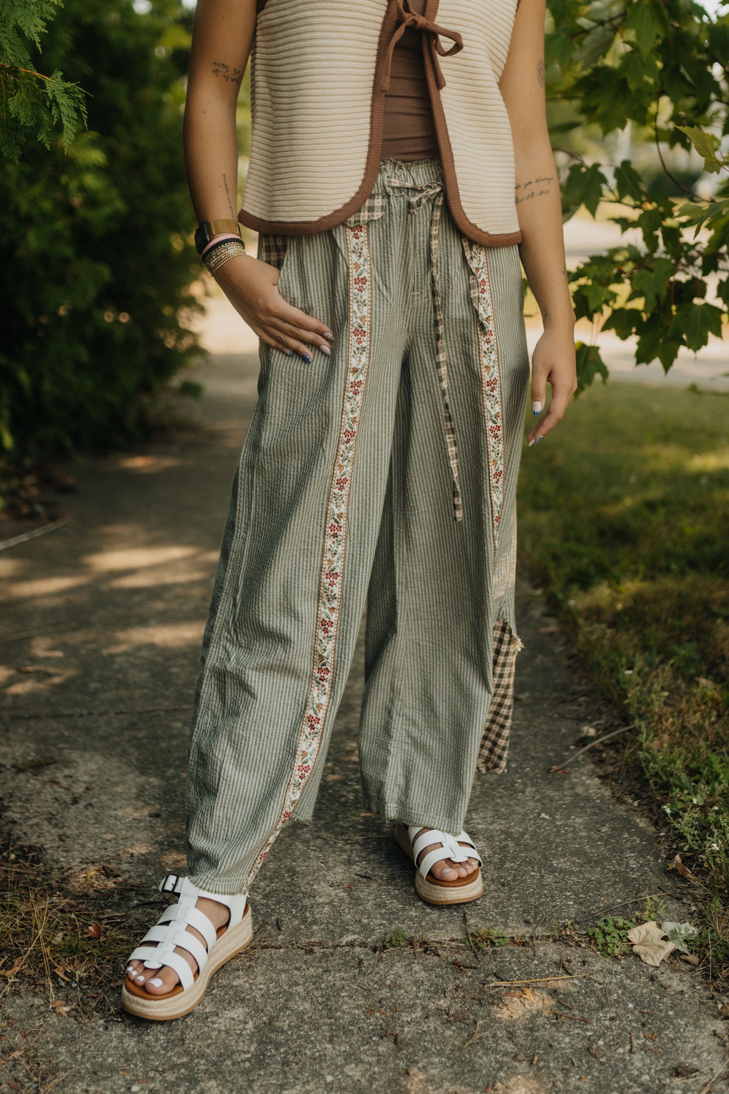 Olive Multi-Print Pant