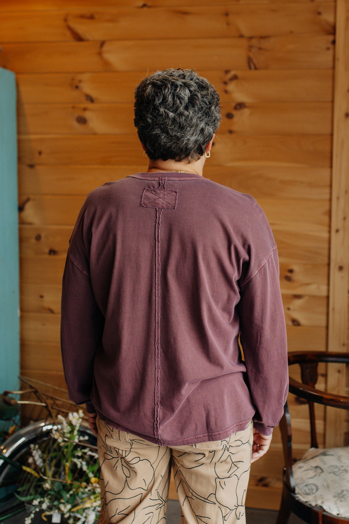 Soft Marbled Top - Maroon
