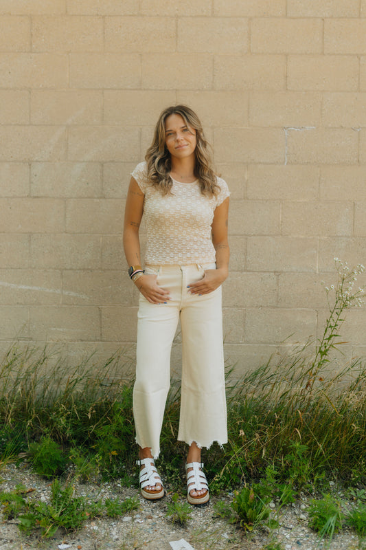 High Rise Cropped Lemon Butter Jeans