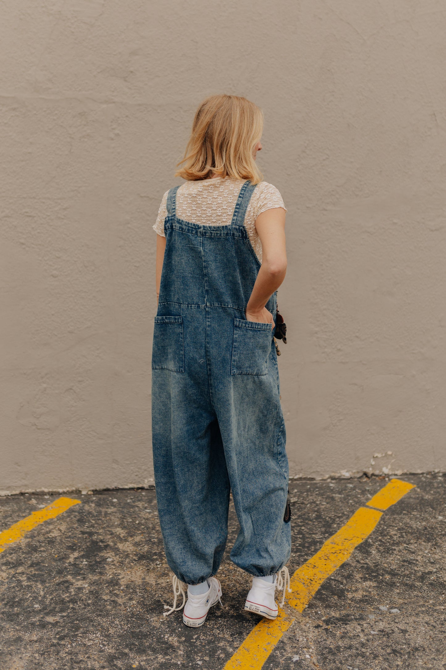 Patchwork Jean Overalls