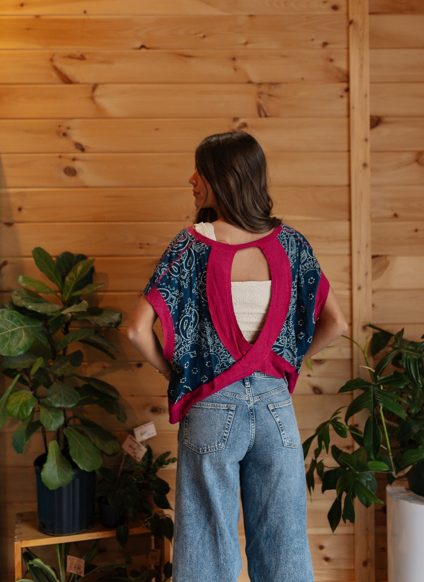 Indigo Bandana Cut Out Tee