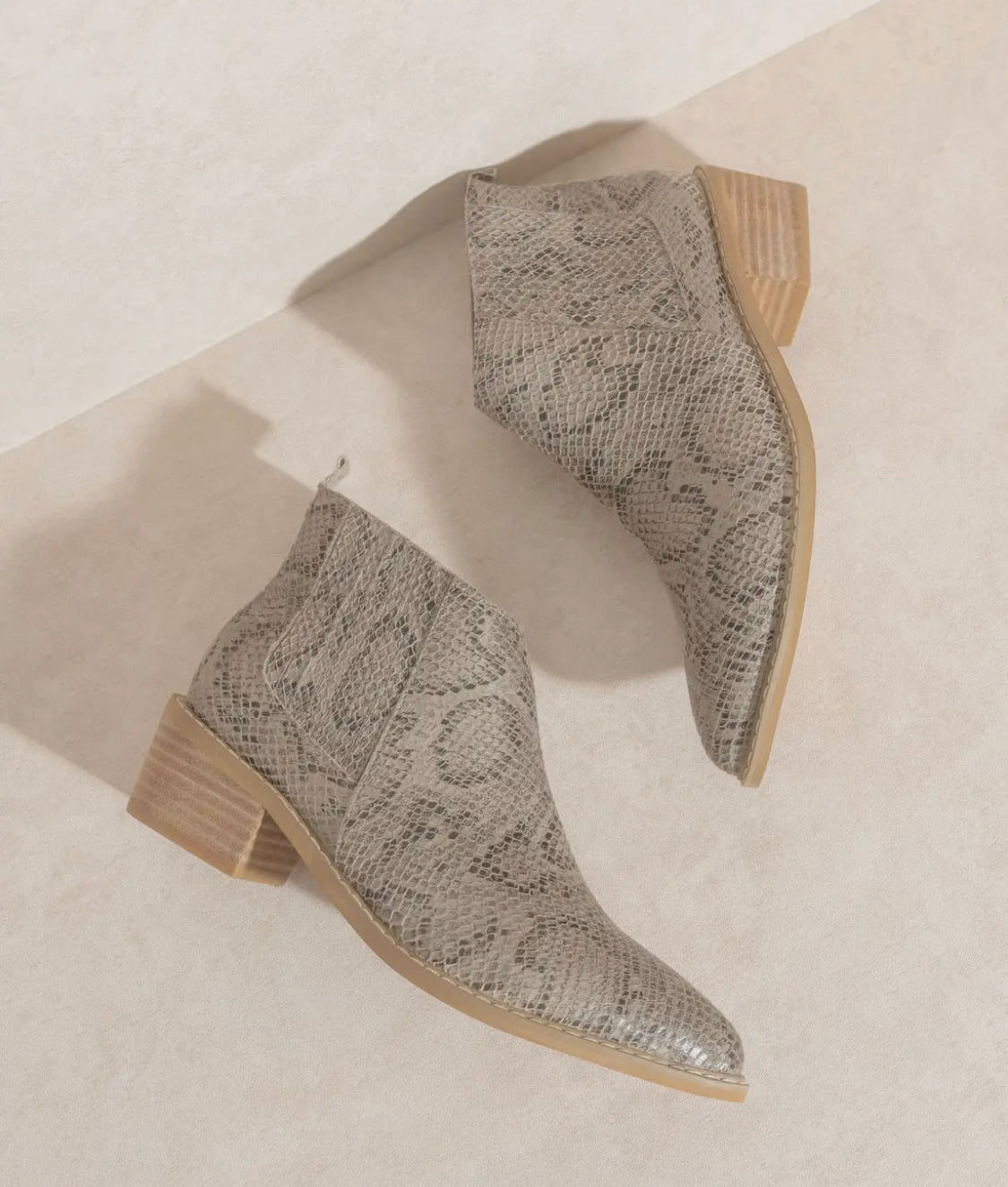 Grey Snake Skin Booties