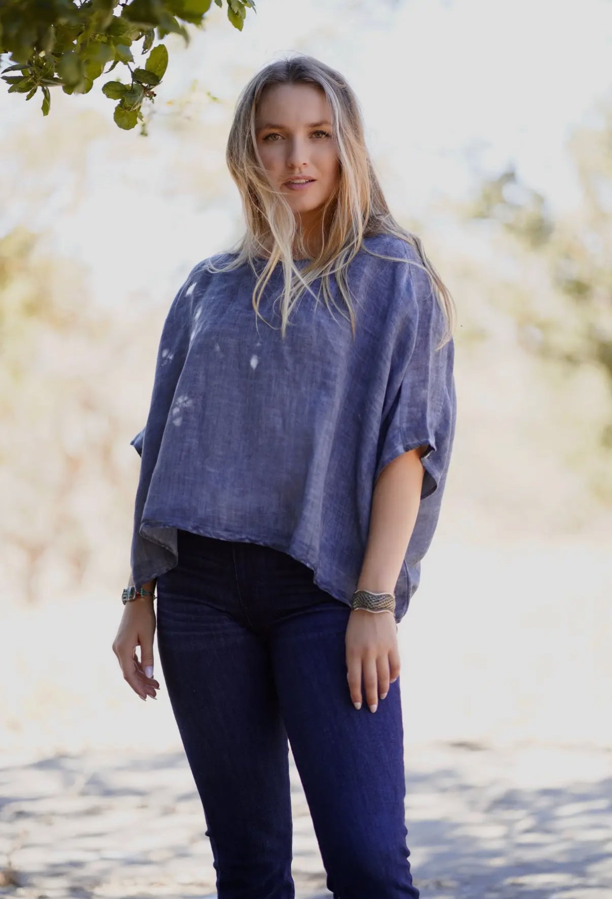 Denim Linen Blouse