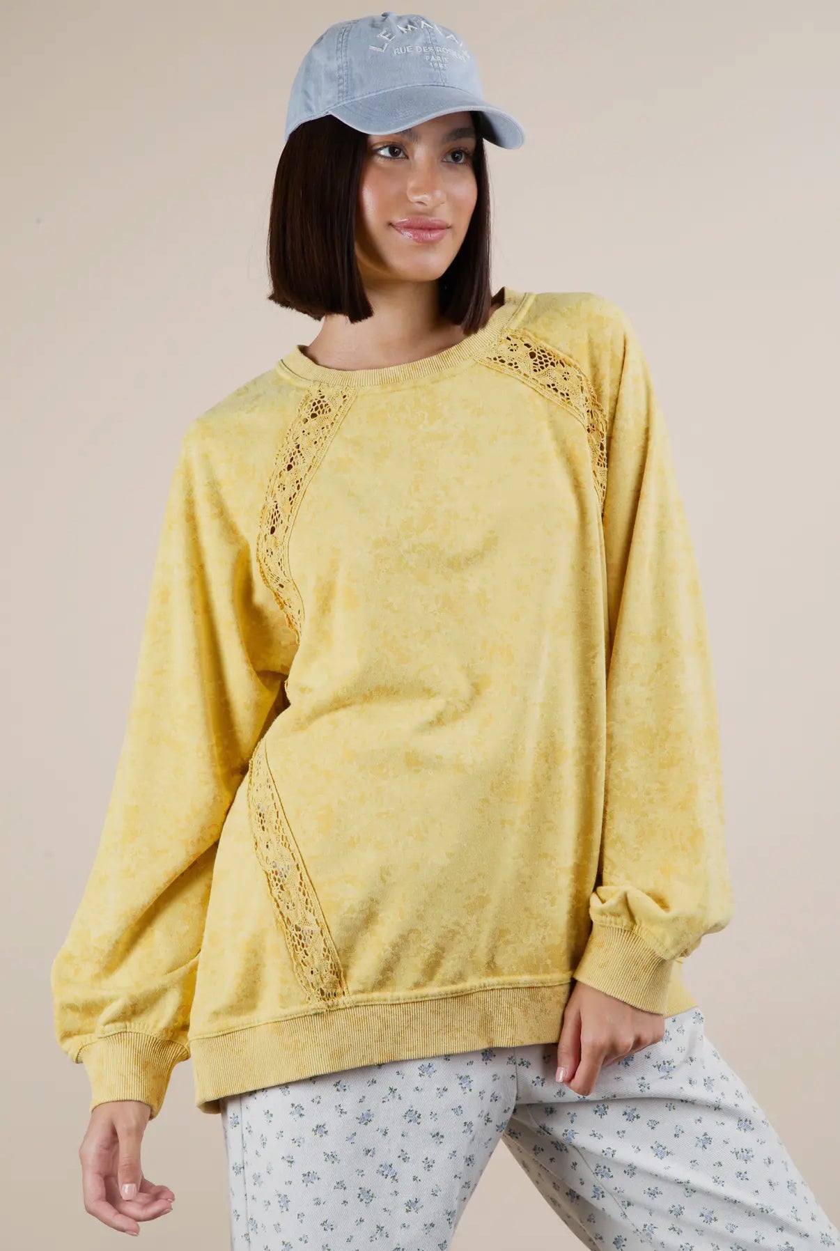 Yellow Mineral Wash Crewneck