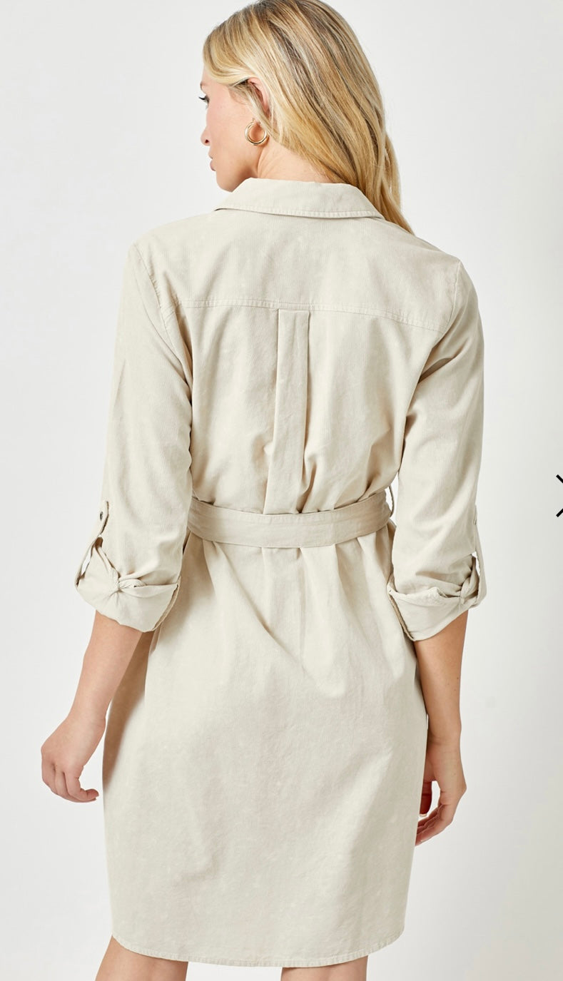 Kora’s Corduroy Button Down- Almond