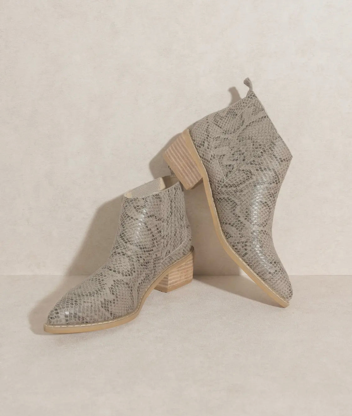 Grey Snake Skin Booties