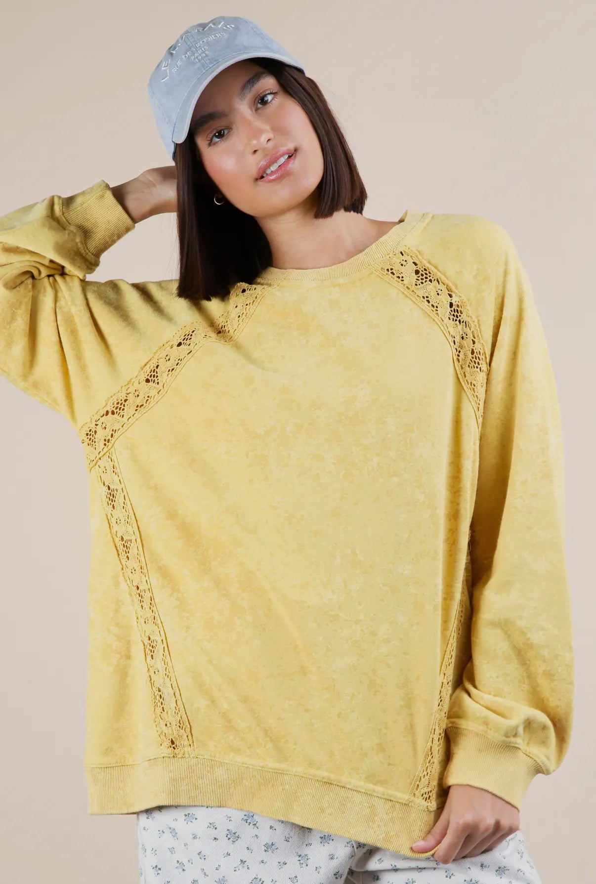 Yellow Mineral Wash Crewneck