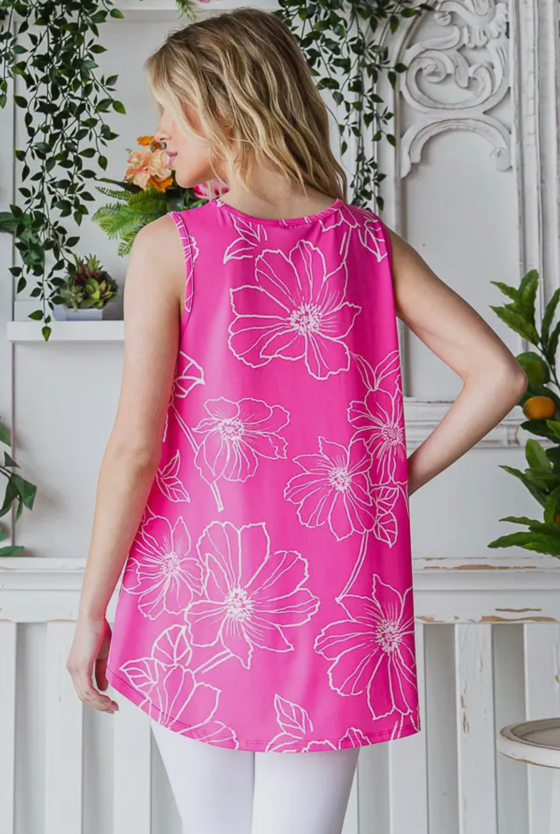 Hot Pink Floral Tank