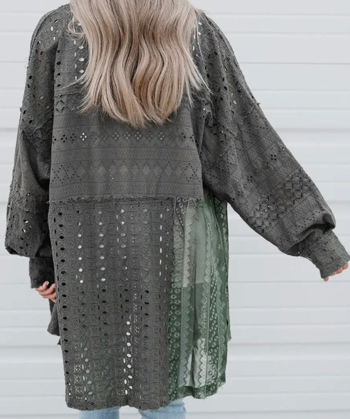 Eyelet Oversized Jacket