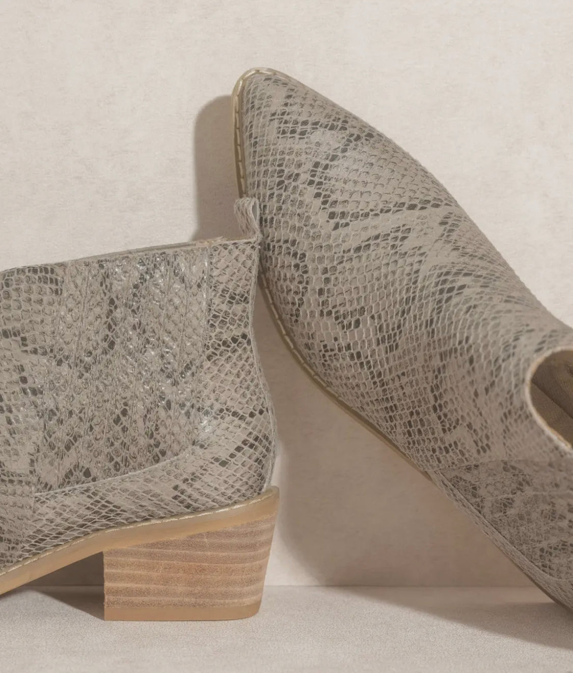 Grey Snake Skin Booties