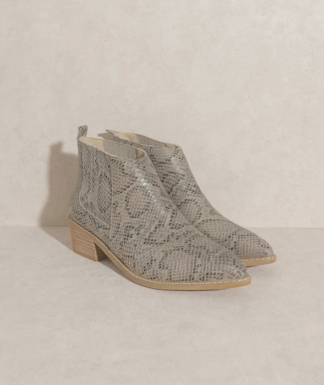 Grey Snake Skin Booties