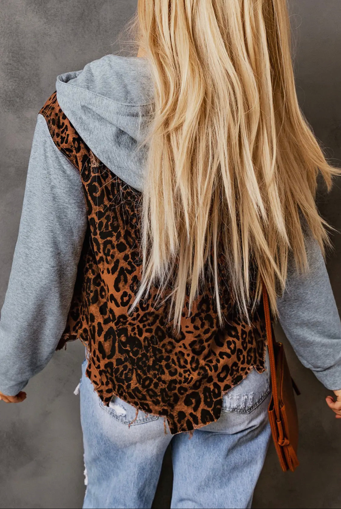 Leopard Ripped Hooded Jacket