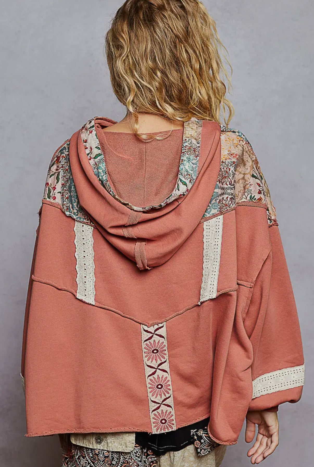 Vintage Rose Patch Hoodie