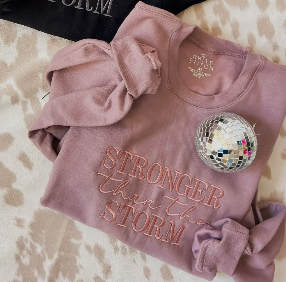 Stronger Than The Storm - Purple Crewneck