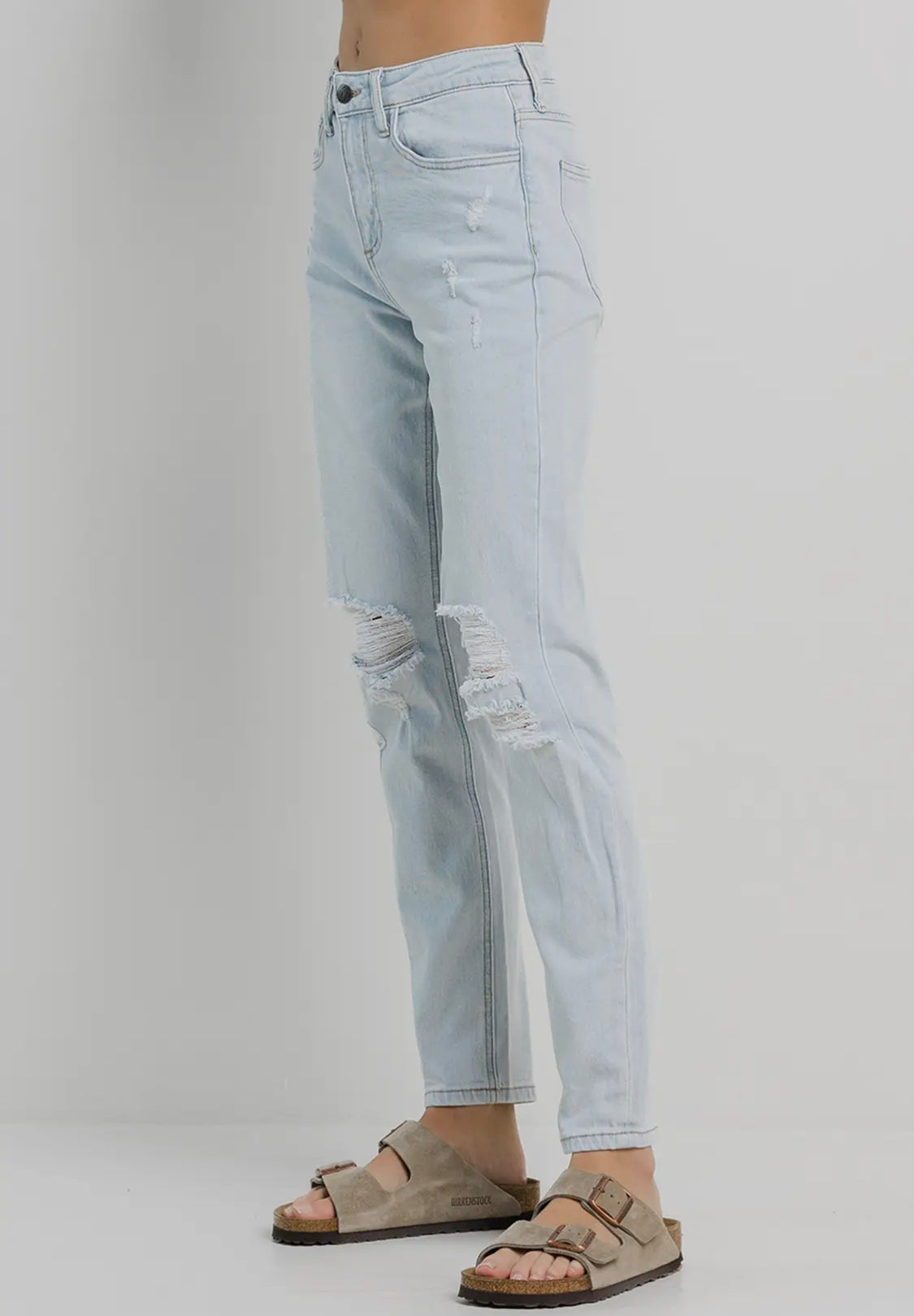 High Rise Light Wash Jean