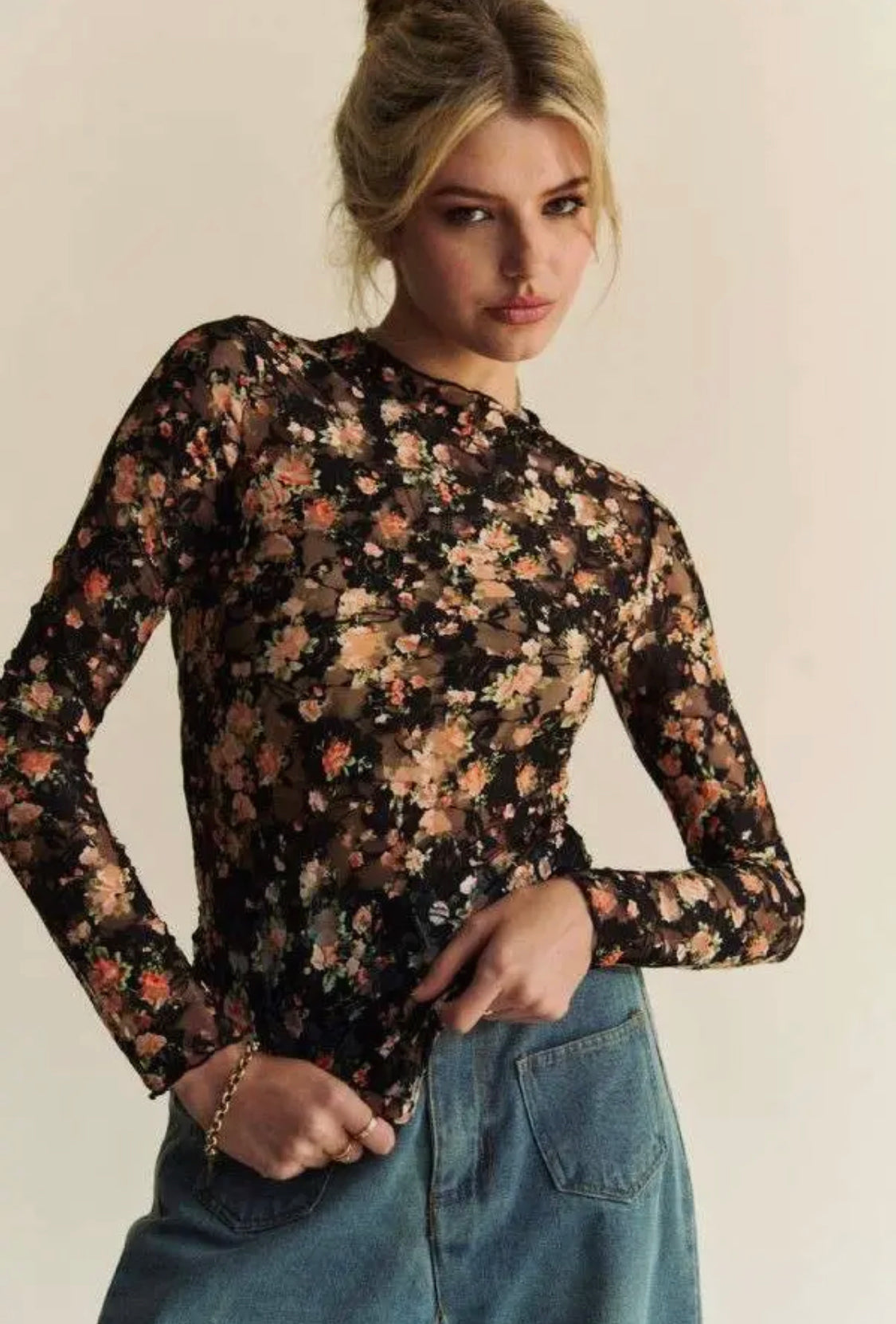 Floral Mesh Longsleeve