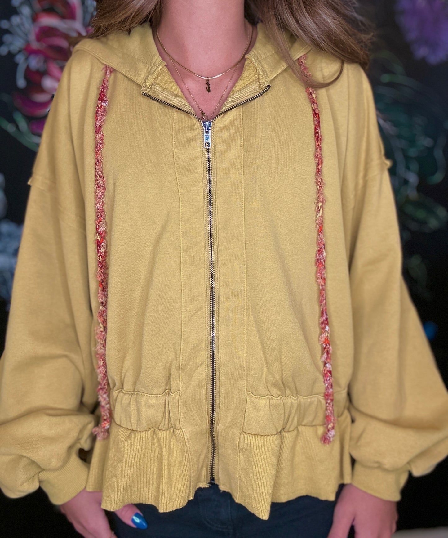 Mustard Ruffle Sweatshirt