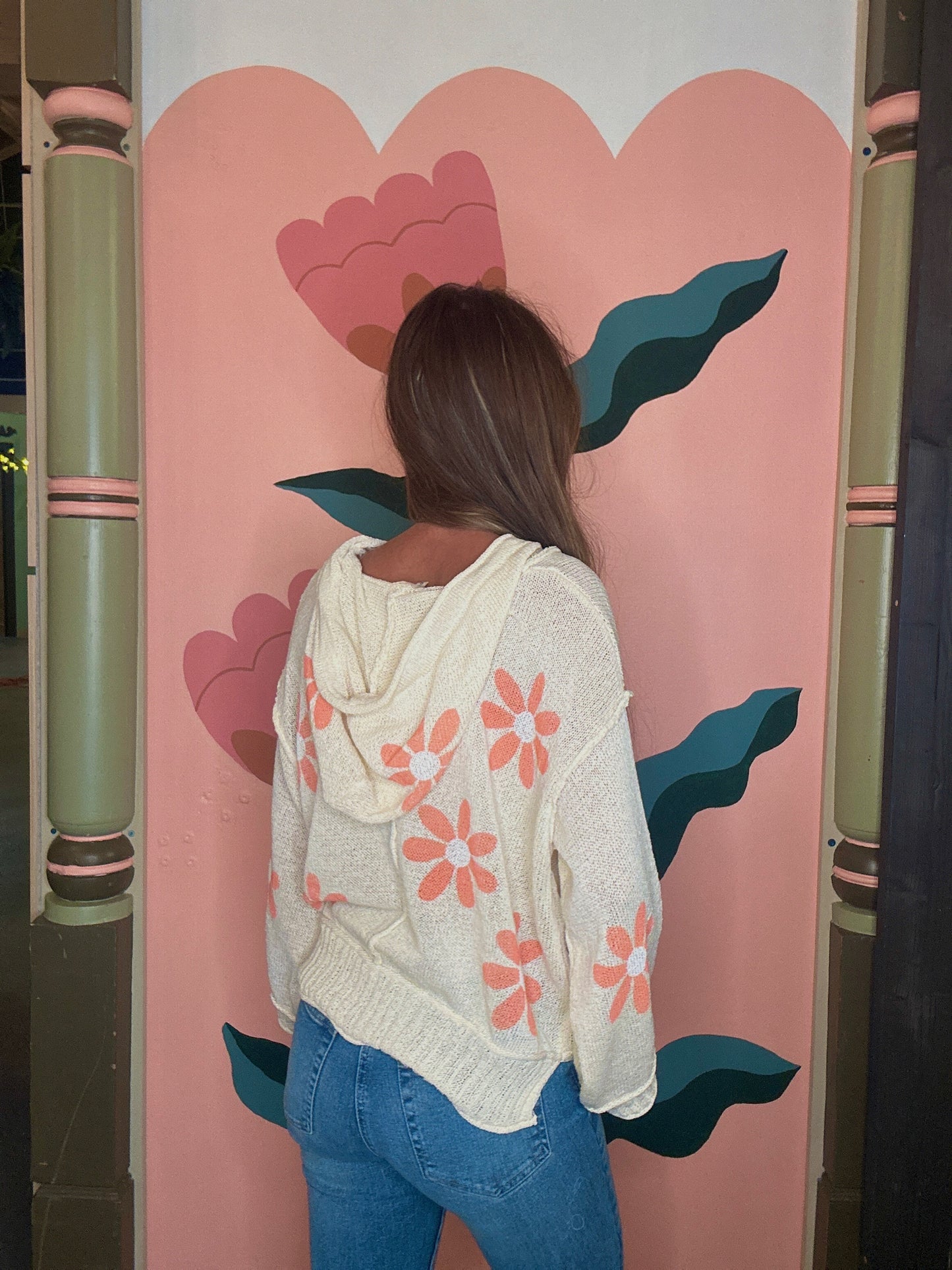 Floral Knit Hoodie