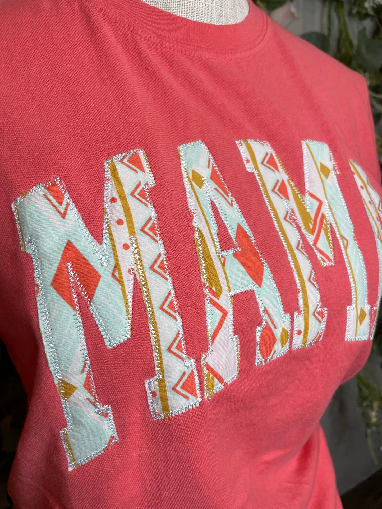 Coral Mama Aztec Tee