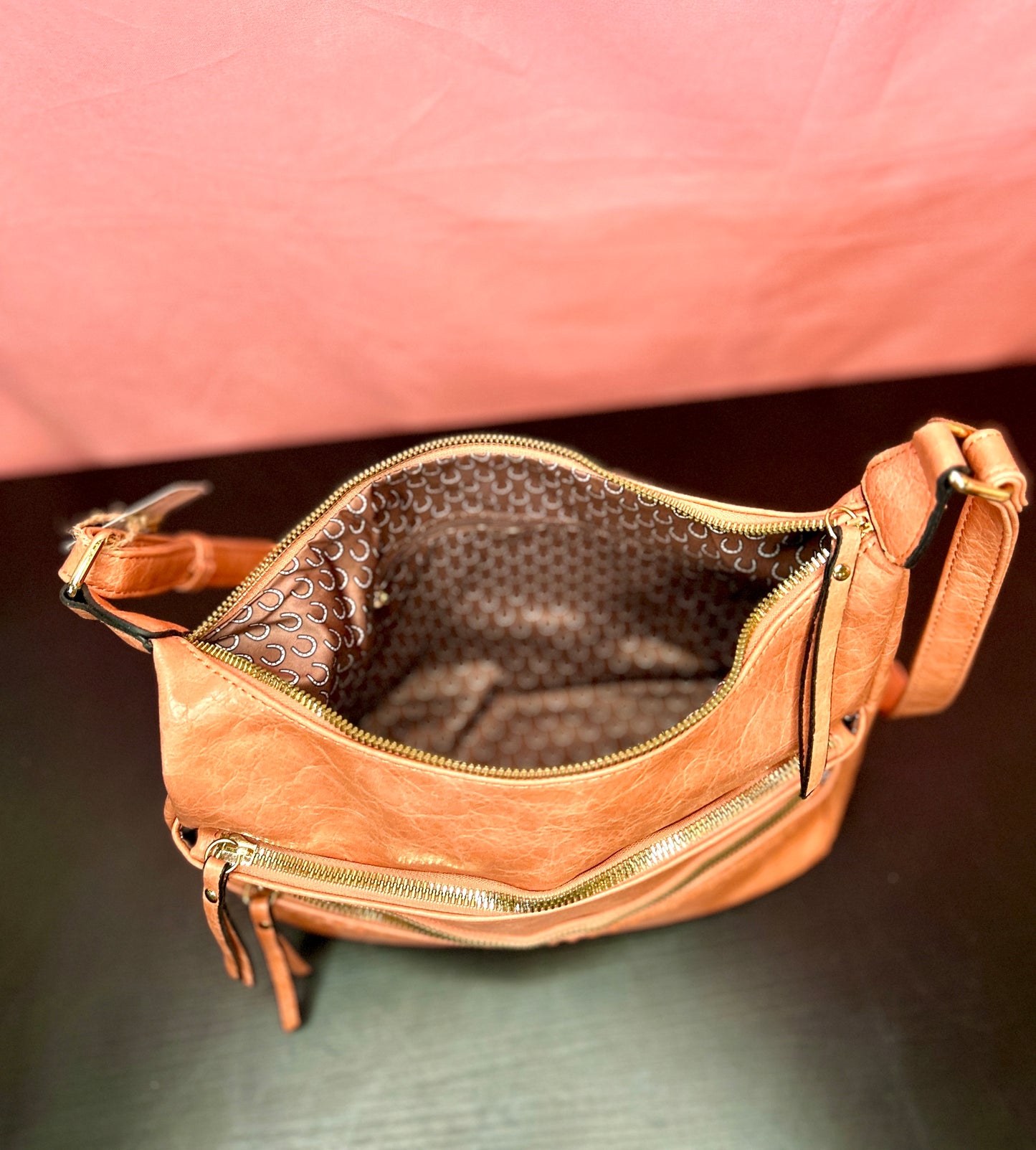 Coral Gold Zippered Purse