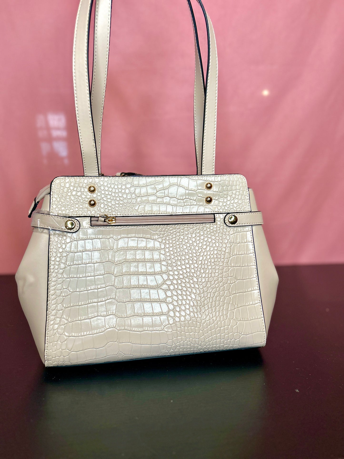 Neutral Genuine Leather Purse