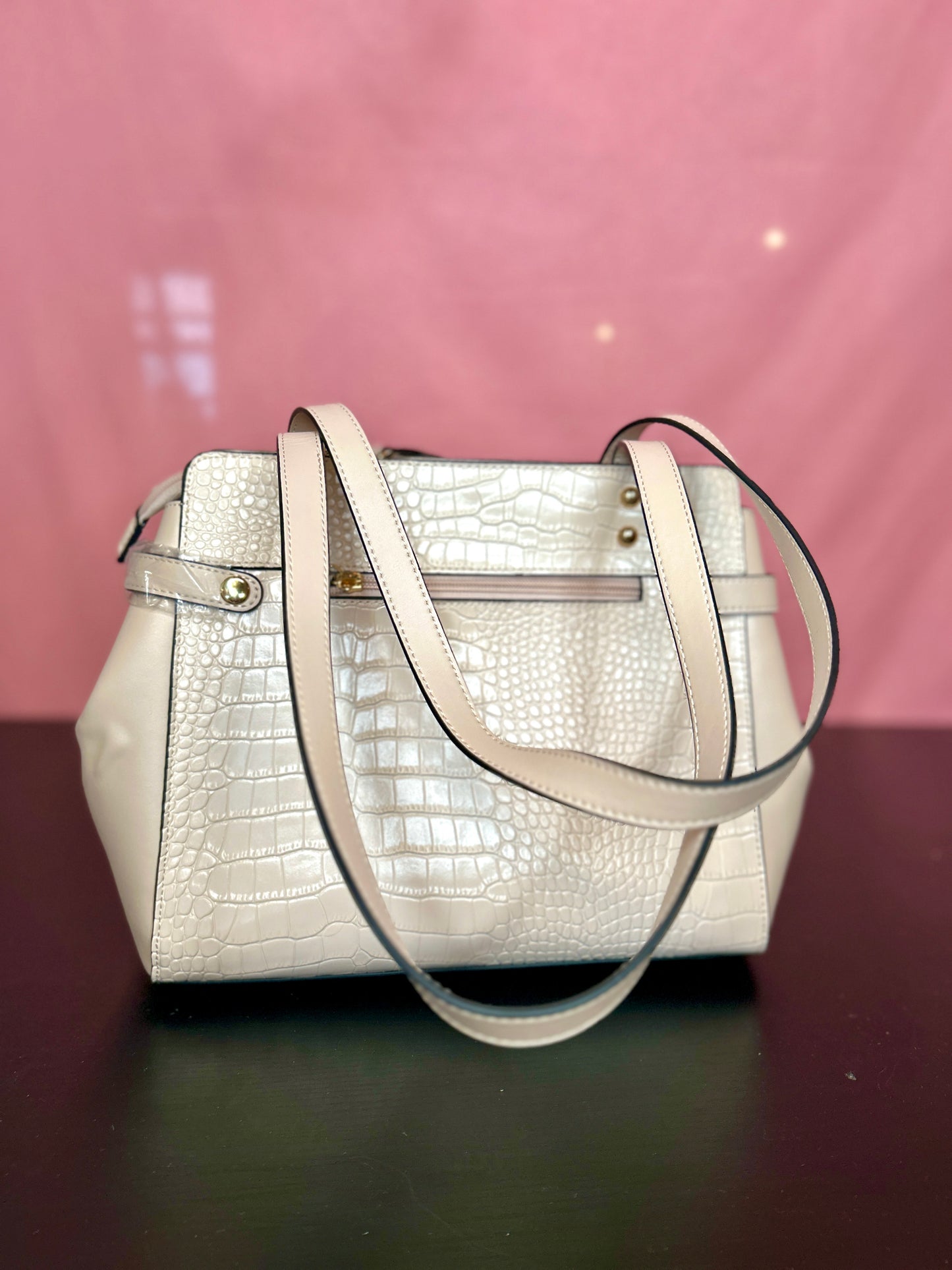 Neutral Genuine Leather Purse