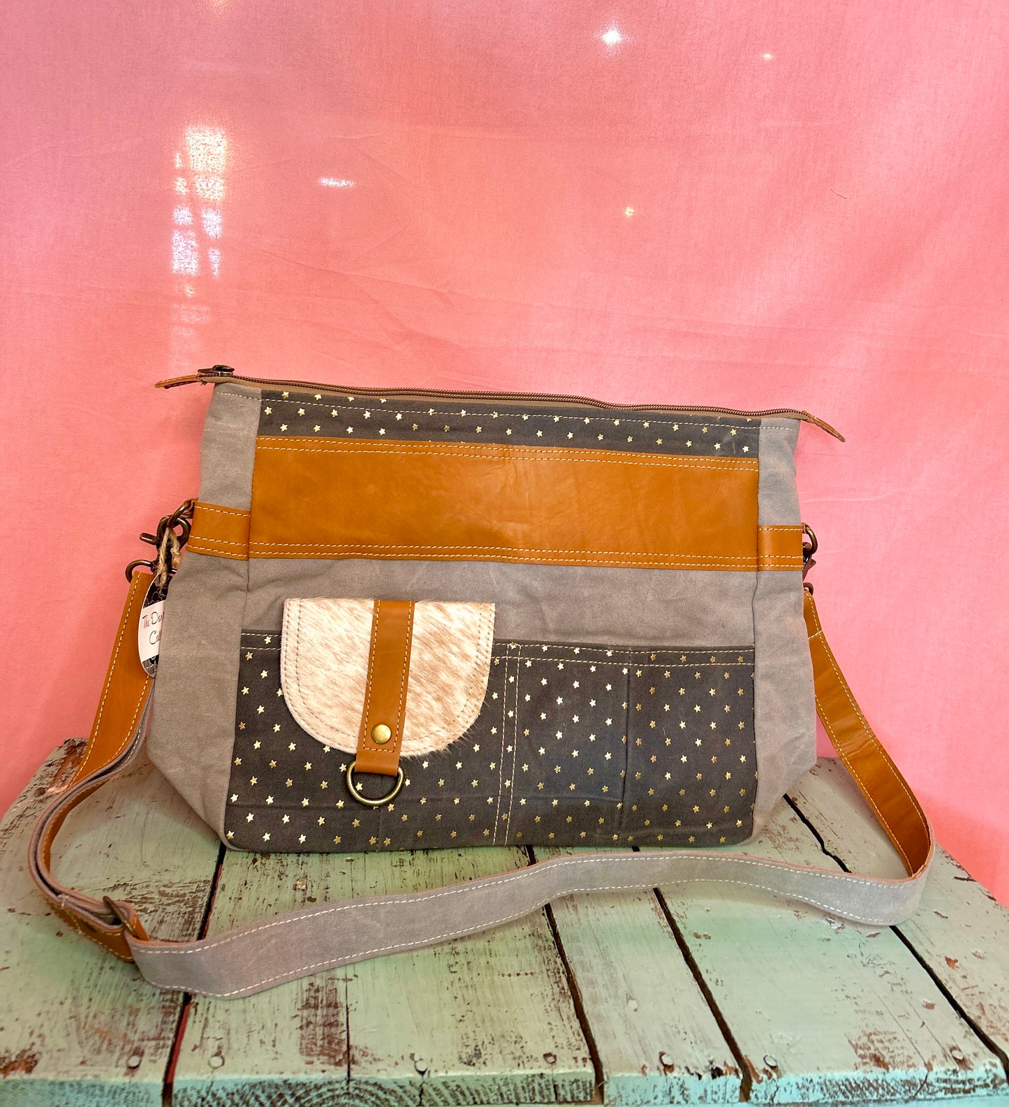 Gold Star Canvas Purse