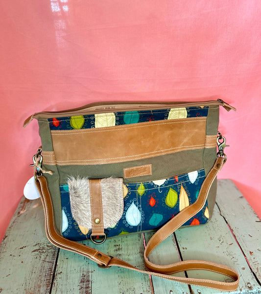 Colorful Leaf Canvas Purse