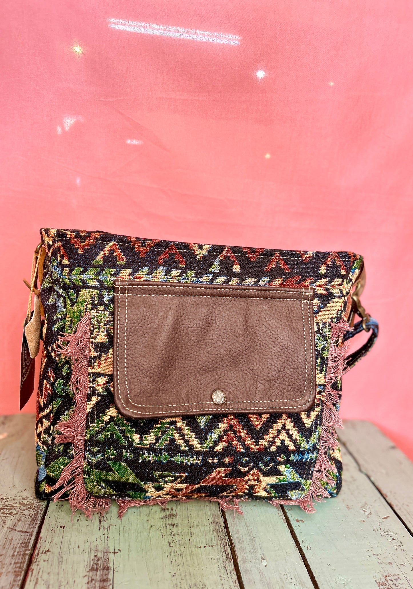 Aztec Pink Frill Purse