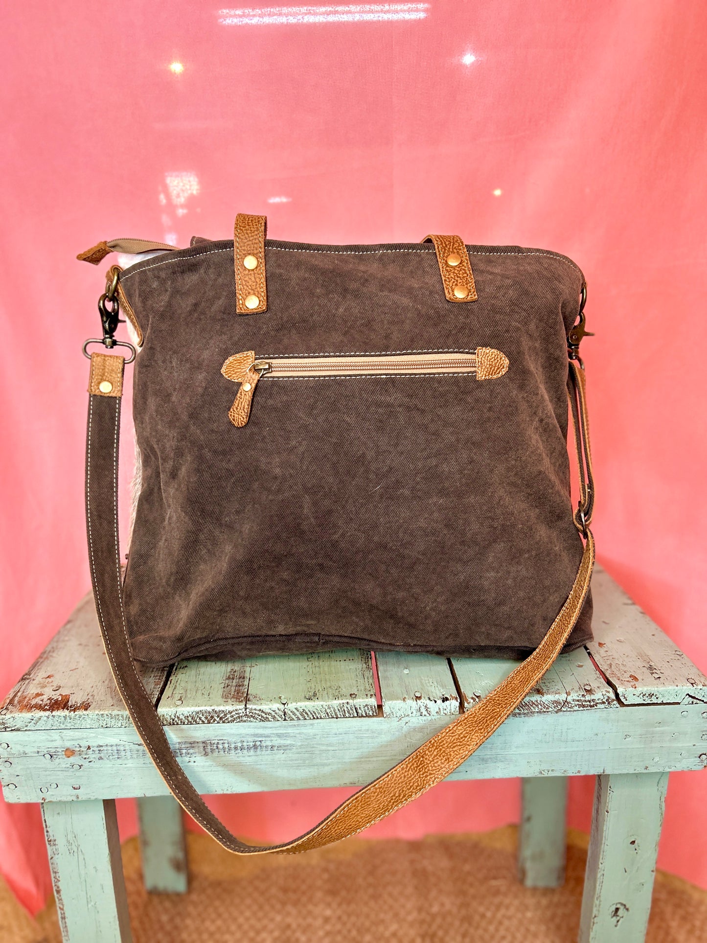 Blue Diamond Cow Hide Purse