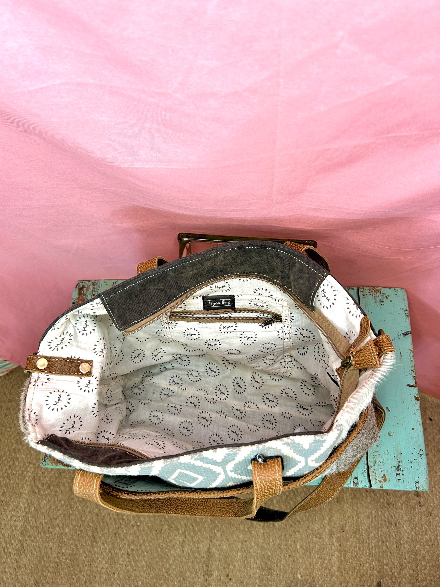Blue Diamond Cow Hide Purse