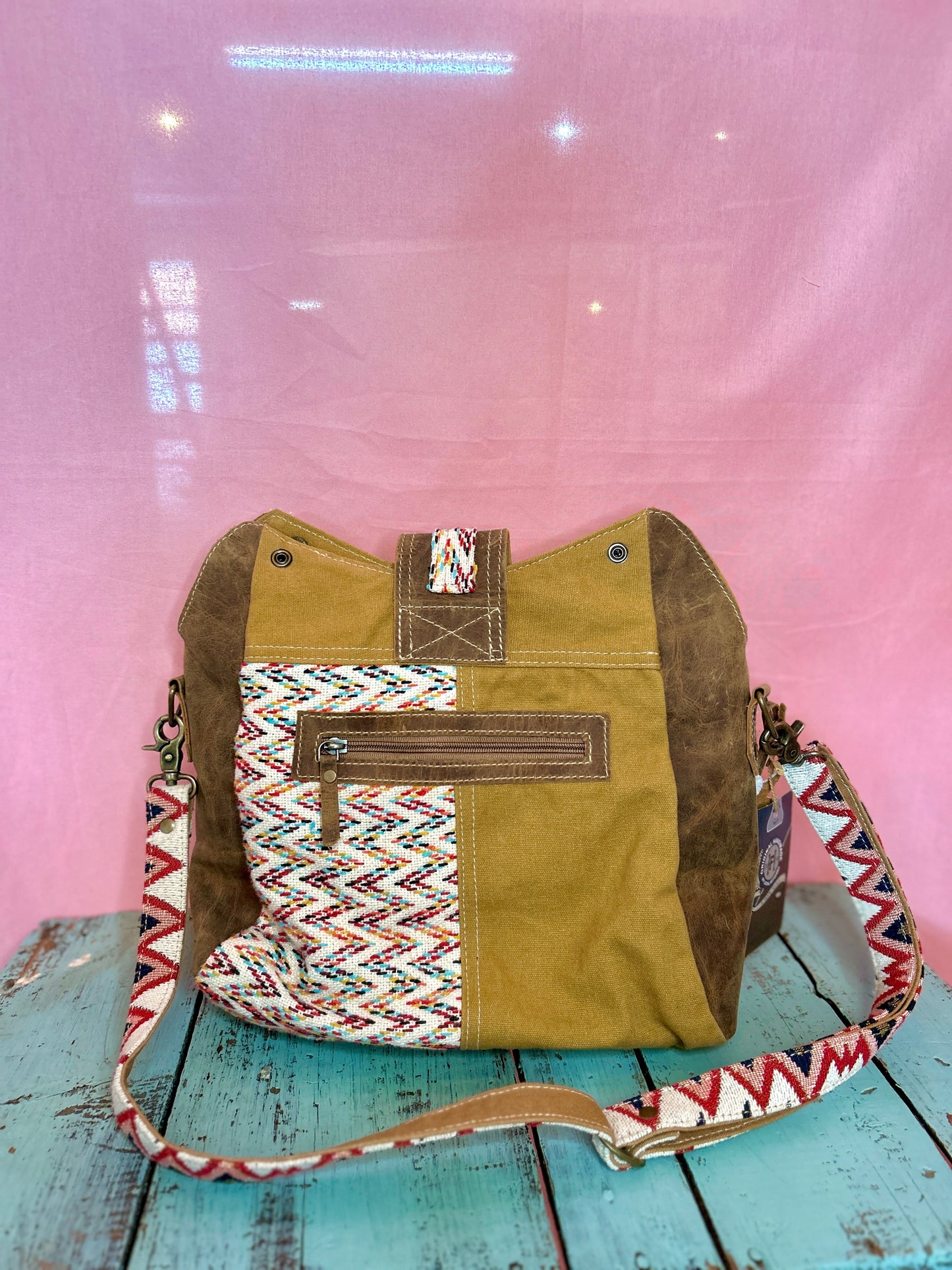 Confetti Chevron Leather Purse
