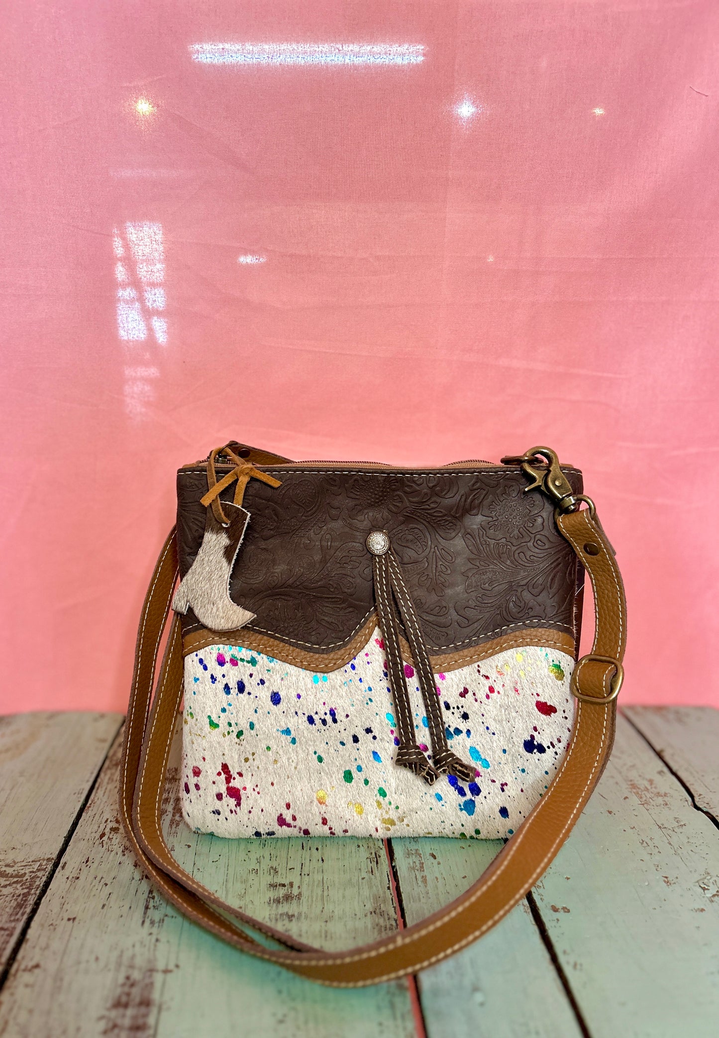 Colorful Paint Splatter Purse