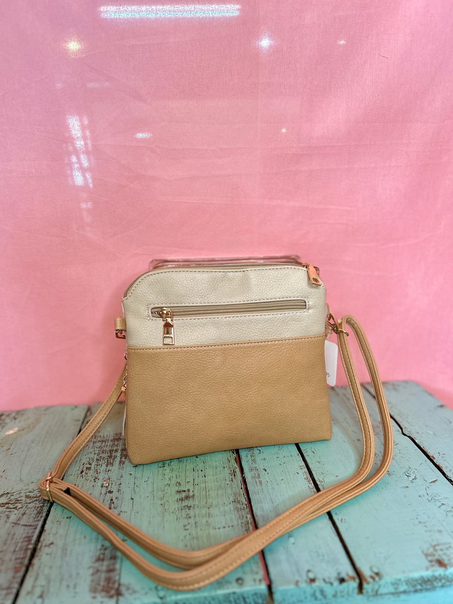 Brown and Tan Split Purse